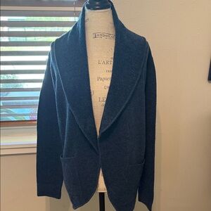 Cozy Dark Navy Shawl Collar Cardigan